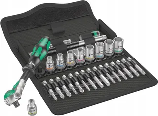 WERA Zyklop Ratelset 8100 SA 6 1/4 Inch Metrisch 28-delig Zilver — miniatuur 1