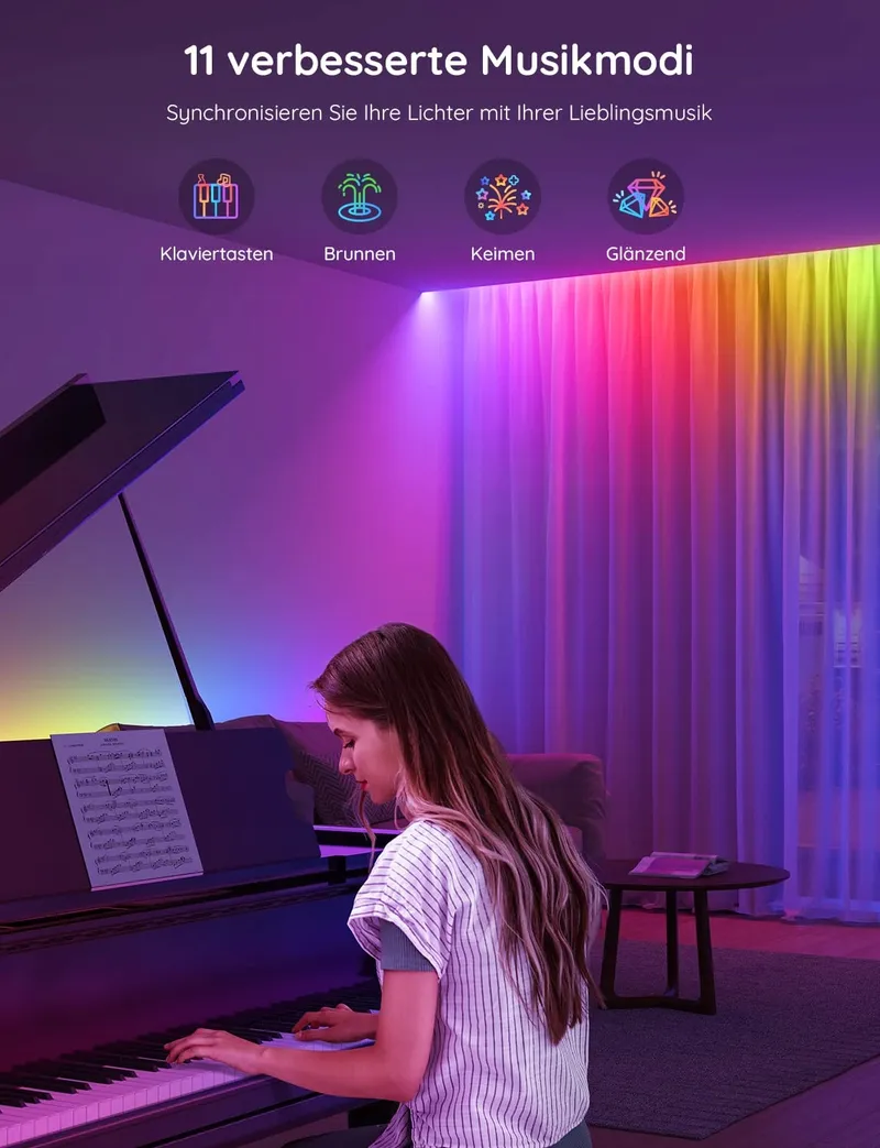 GOVEE RGBIC LED Strip 5m Bluetooth Muzieksync Gaming — foto 4