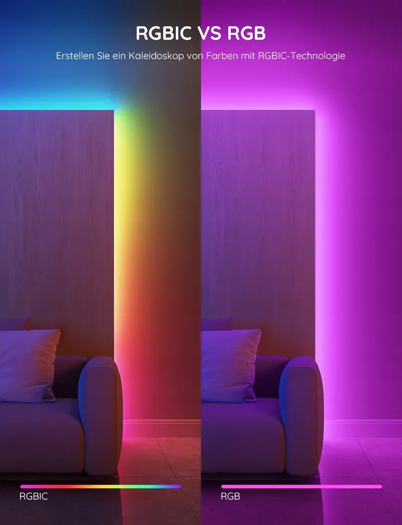 GOVEE RGBIC LED Strip 5m Bluetooth Muzieksync Gaming — foto 2