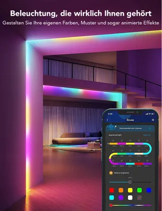 GOVEE RGBIC LED Strip 5m Bluetooth Muzieksync Gaming — miniatuur 6