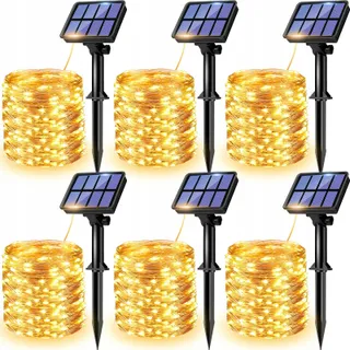 LITOGO Solar LED Lichtsnoer 12M 120 LED Waterdicht Tuin Balkon — miniatuur 1
