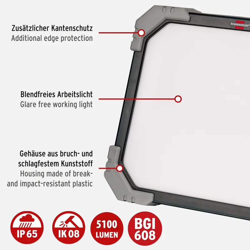 BRENNENSTUHL LED Bouwlamp DINORA 85W 10600lm 5700K IP54 5m Kabel — foto 8