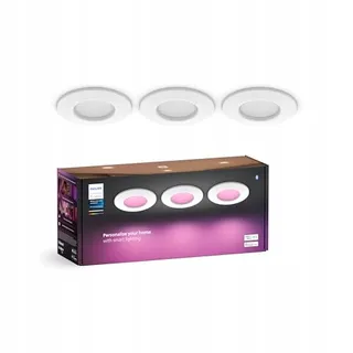 PHILIPS Hue Smart Slim Inbouwspots 3-pack 90mm Wit Kleur Bluetooth — miniatuur 1