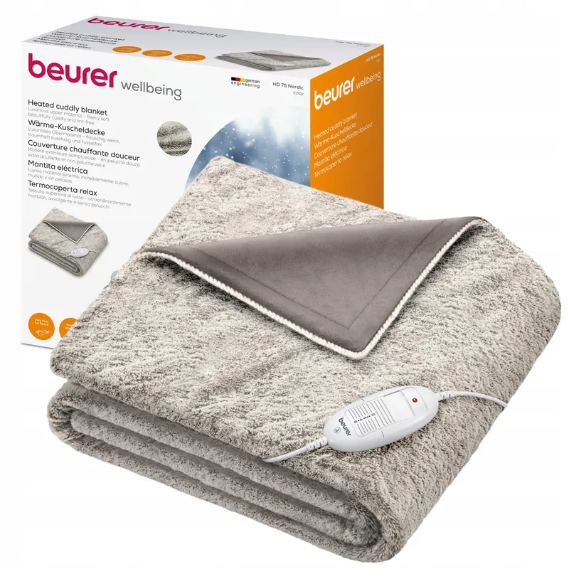 BEURER HD 75 Elektrische Deken 6 Standen Beige Bruin — foto 1