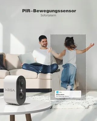 XEGA 3G/4G LTE Binnencamera 2K HD 6000mAh PIR Audio IP65 — miniatuur 4
