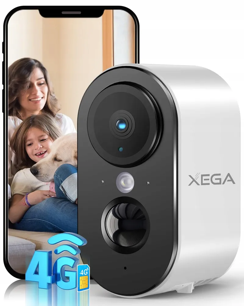 XEGA 3G/4G LTE Binnencamera 2K HD 6000mAh PIR Audio IP65 — foto 1