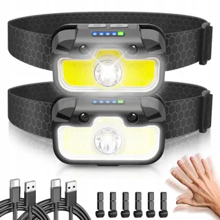 HYTED LED Hoofdlamp USB C 2000 Lumen IPX5 2 Stuks — miniatuur 8