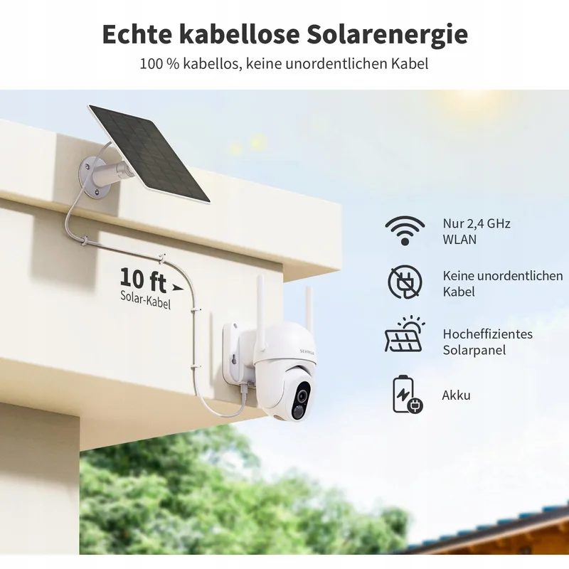 SEHMUA 2K Buitencamera Draadloos Accu en Zonne-energie — foto 5