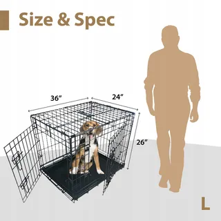 ELLIE-BO Hondenkooi Opvouwbaar Metaal 91cm Zwart — miniatuur 6
