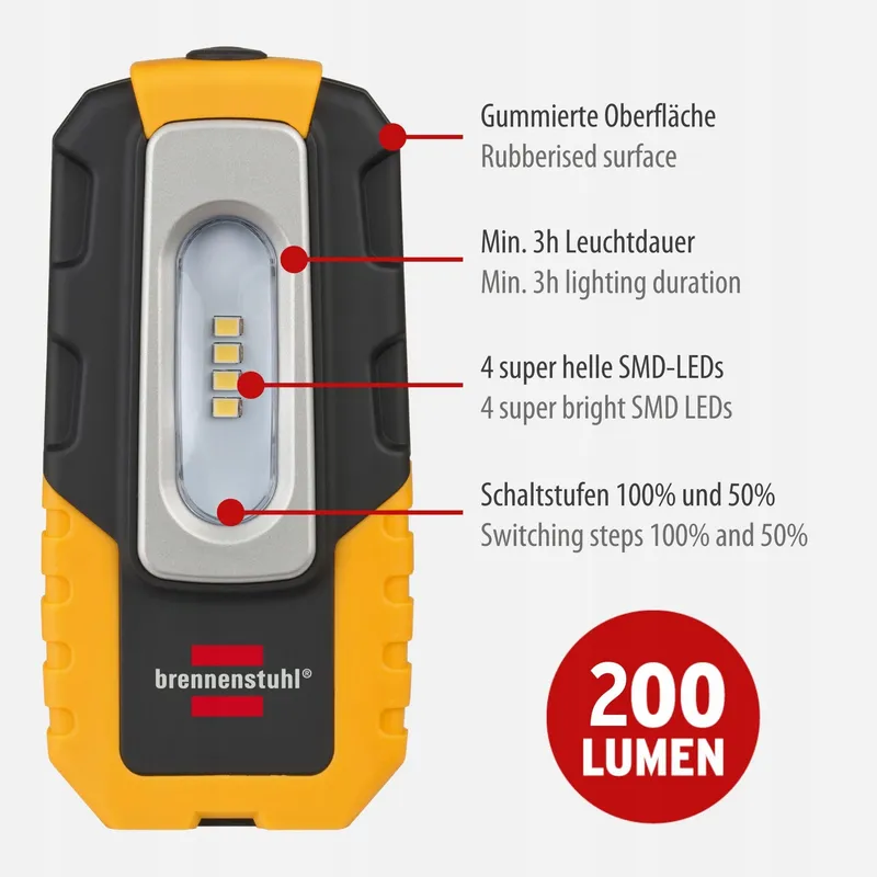 BRENNENSTUHL HL DA 40 MH LED Werklamp 200lm 3u Magnetisch β foto 2