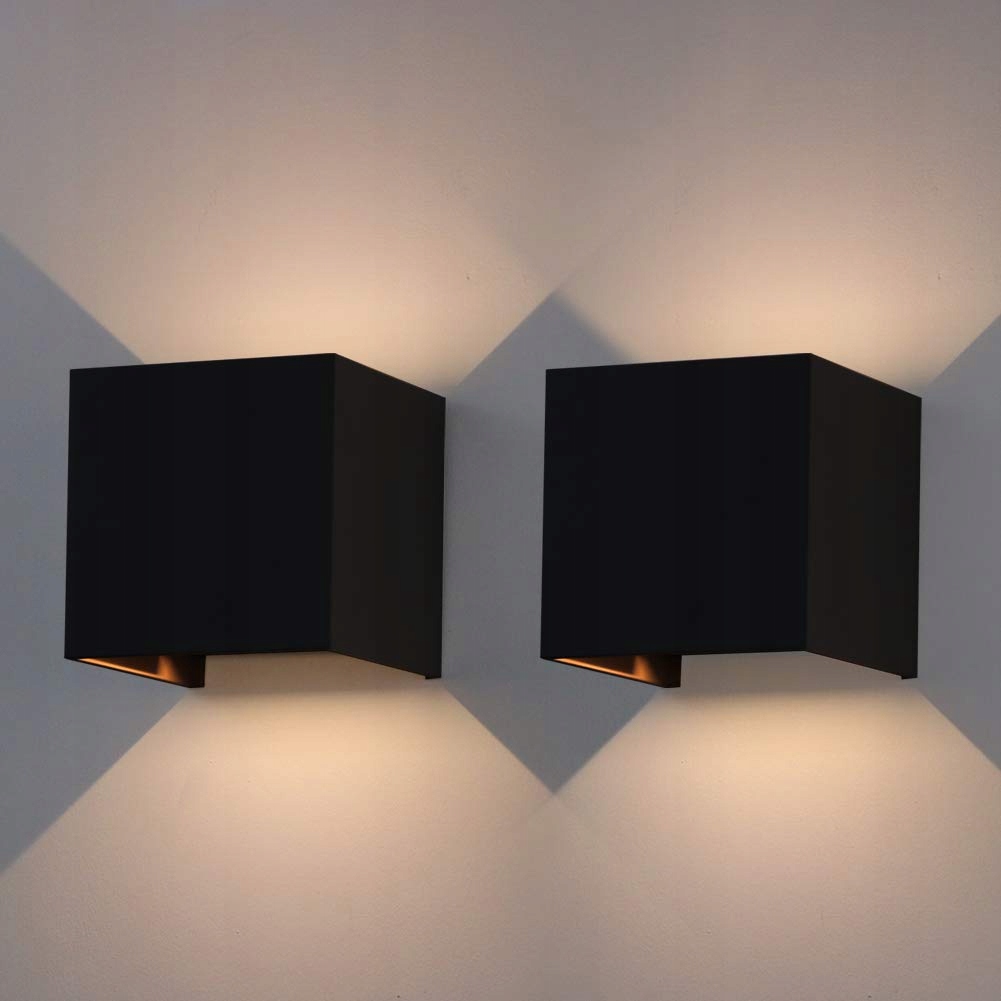 KLIGHTEN 2x LED Wandlamp Binnen Buiten 7W IP65 Warm Wit
