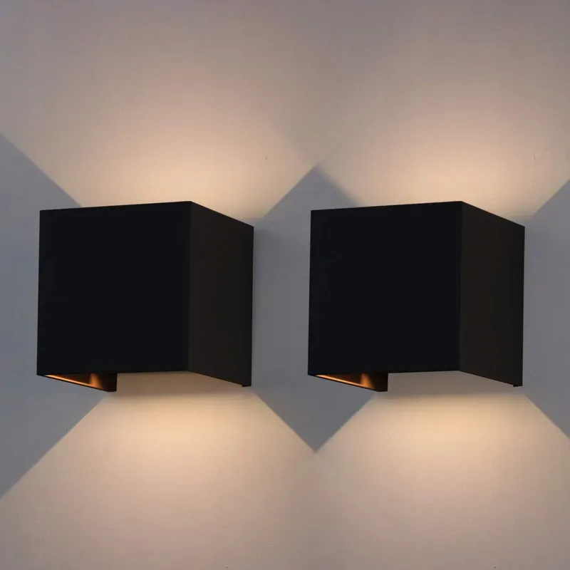KLIGHTEN 2x LED Wandlamp Binnen Buiten 7W IP65 Warm Wit — foto 1