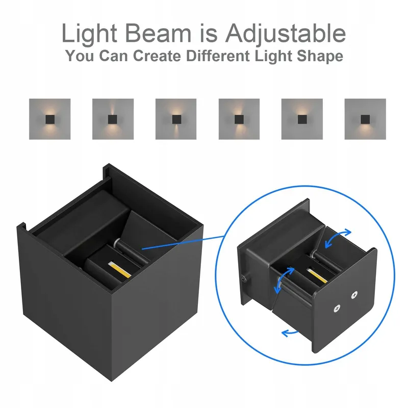KLIGHTEN 2x LED Wandlamp Binnen Buiten 7W IP65 Warm Wit — foto 3