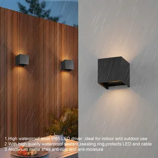 KLIGHTEN 2x LED Wandlamp Binnen Buiten 7W IP65 Warm Wit — miniatuur 4