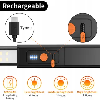 DAPHOMEU LED Werklamp Magnetisch Draadloos Werkplaats Garage — miniatuur 2