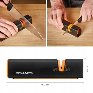 FISKARS Messenslijper Voor Stalen Messen Keramische Steen Zwart Oranje — miniatuur 3