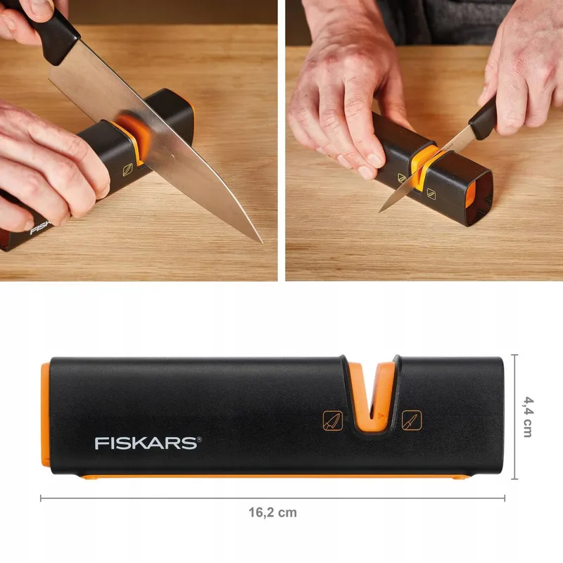 FISKARS Messenslijper Voor Stalen Messen Keramische Steen Zwart Oranje — foto 3