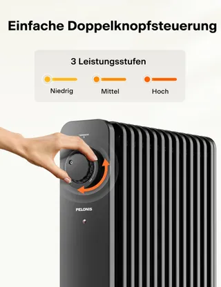 PELONIS Olieradiator 2500W Thermostaat Oververhittingsbeveiliging — miniatuur 5