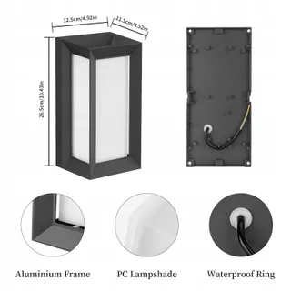 KLIGHTEN Moderne Buitenwandlamp E27 IP65 Zwart — miniatuur 4