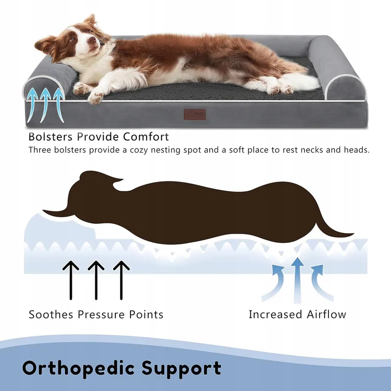 WESTERN HOME Hondenmand Orthopedisch Wasbaar L 106x76x19cm — foto 4