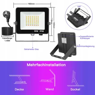 AUSYDE LED Schijnwerper Buiten Waterdicht Tuin 2 Stuks 35W — miniatuur 7