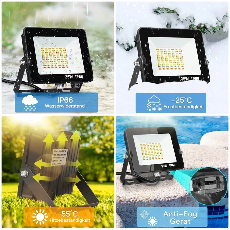 AUSYDE LED Schijnwerper Buiten Waterdicht Tuin 2 Stuks 35W — foto 3