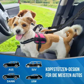 SLOWTON Dubbele Hondengordel Auto Elastisch Anti-Klit — miniatuur 5