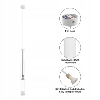 KLIGHTEN Hanglamp GU10 LED 5W 470LM Verstelbaar Wit 3000K 50cm — miniatuur 3