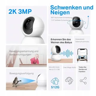 TP-LINK Tapo C210 IP Camera 3MP 2-weg Audio Nachtzicht 256GB — miniatuur 2