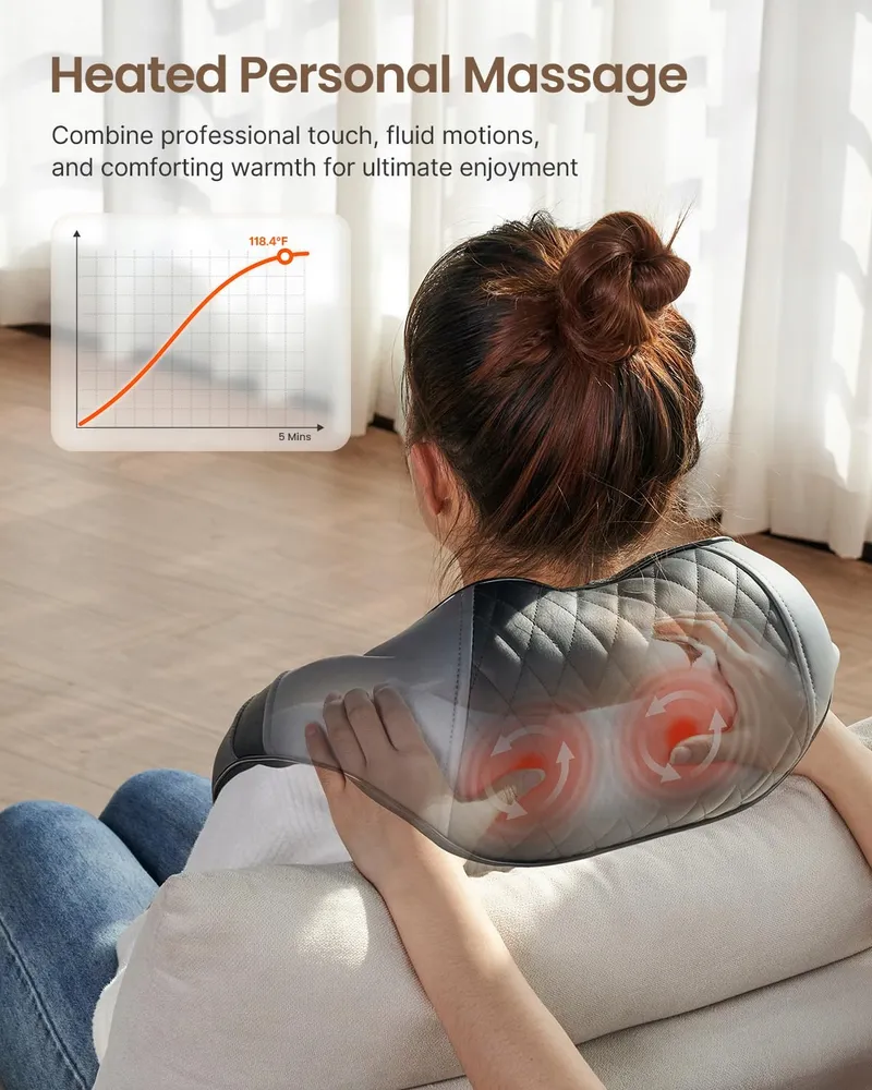 RENPHO Shiatsu Massageapparaat Nek Schouders Verwarming — foto 2