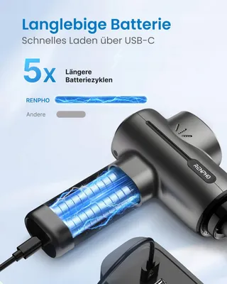 RENPHO Massagegeweer Diep Weefsel USB C Spierontspanning Zwart — miniatuur 4