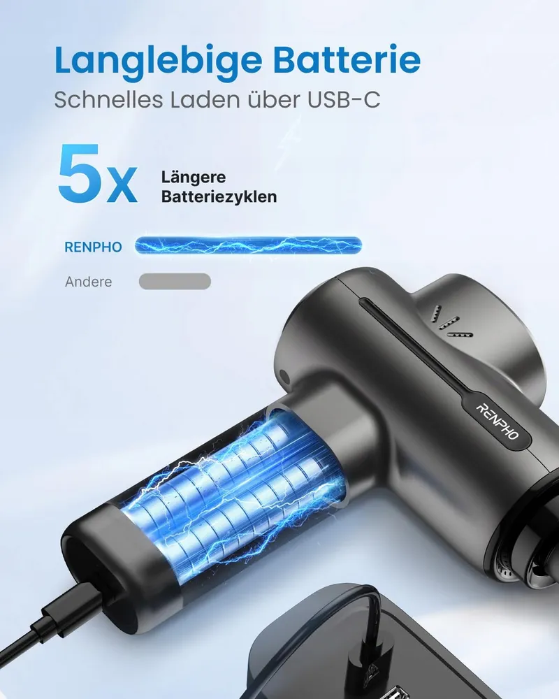 RENPHO Massagegeweer Diep Weefsel USB C Spierontspanning Zwart — foto 4