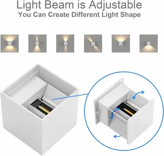 K-BRIGHT LED Wandlamp 12W Verstelbare Lichtstraal IP65 Wit — miniatuur 9