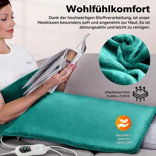 SINNLEIN Elektrisch Verwarmingskussen 60x85cm Turquoise — miniatuur 5