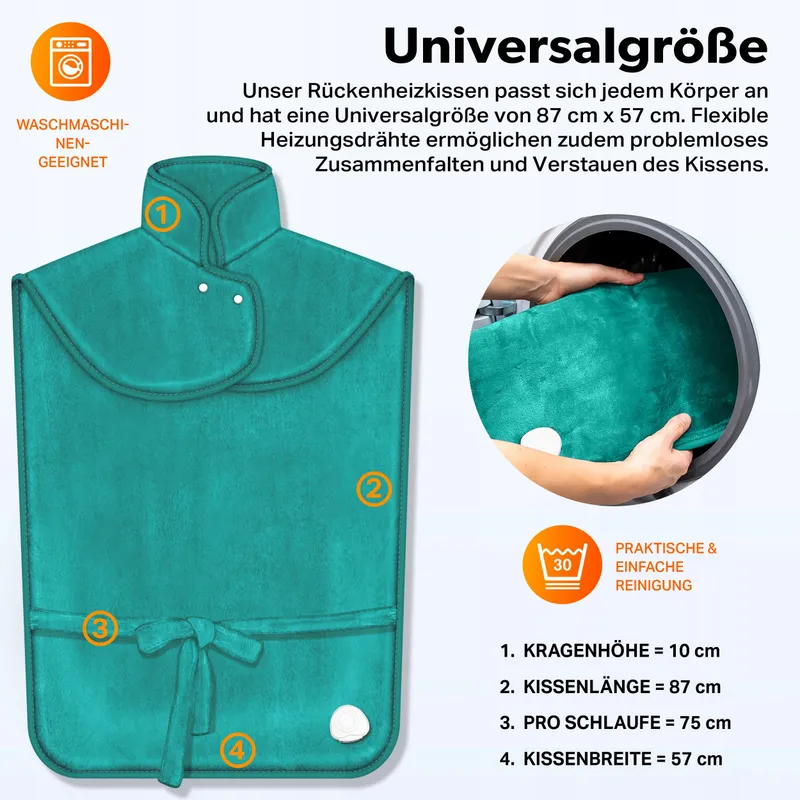 SINNLEIN Elektrisch Verwarmingskussen 60x85cm Turquoise — foto 4