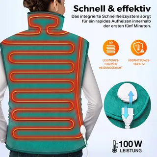 SINNLEIN Elektrisch Verwarmingskussen 60x85cm Turquoise — miniatuur 2