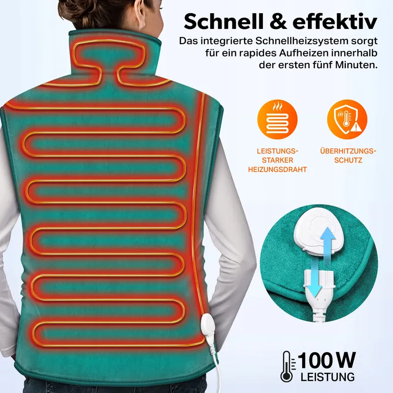 SINNLEIN Elektrisch Verwarmingskussen 60x85cm Turquoise — foto 2
