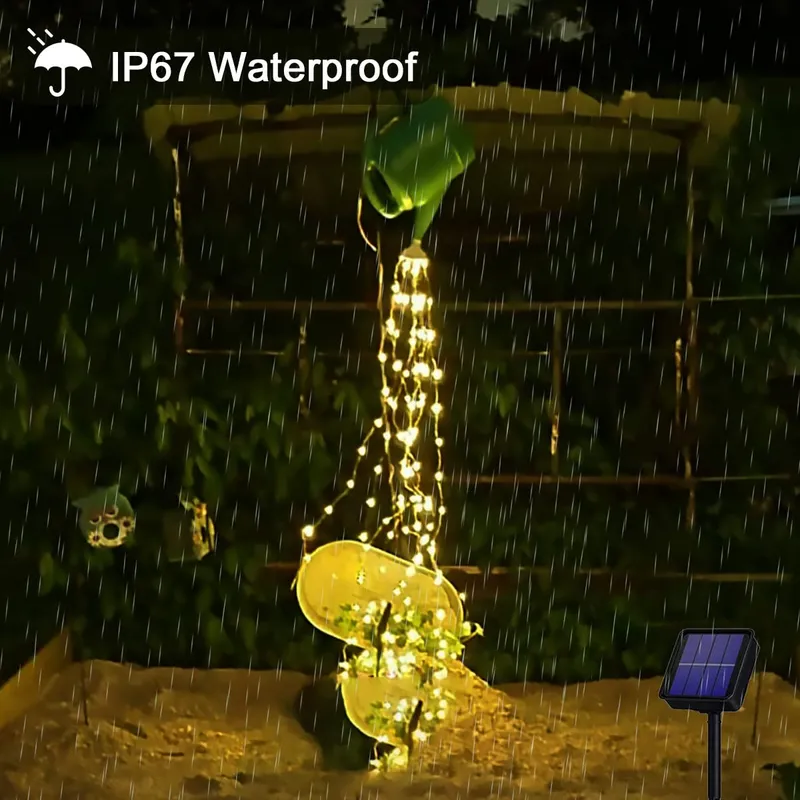 JOYSING Solar Lichtsnoer 1m 100 LED 8 Standen Waterdicht Warmwit — foto 4
