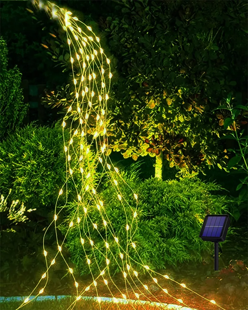JOYSING Solar Lichtsnoer 1m 100 LED 8 Standen Waterdicht Warmwit — foto 1