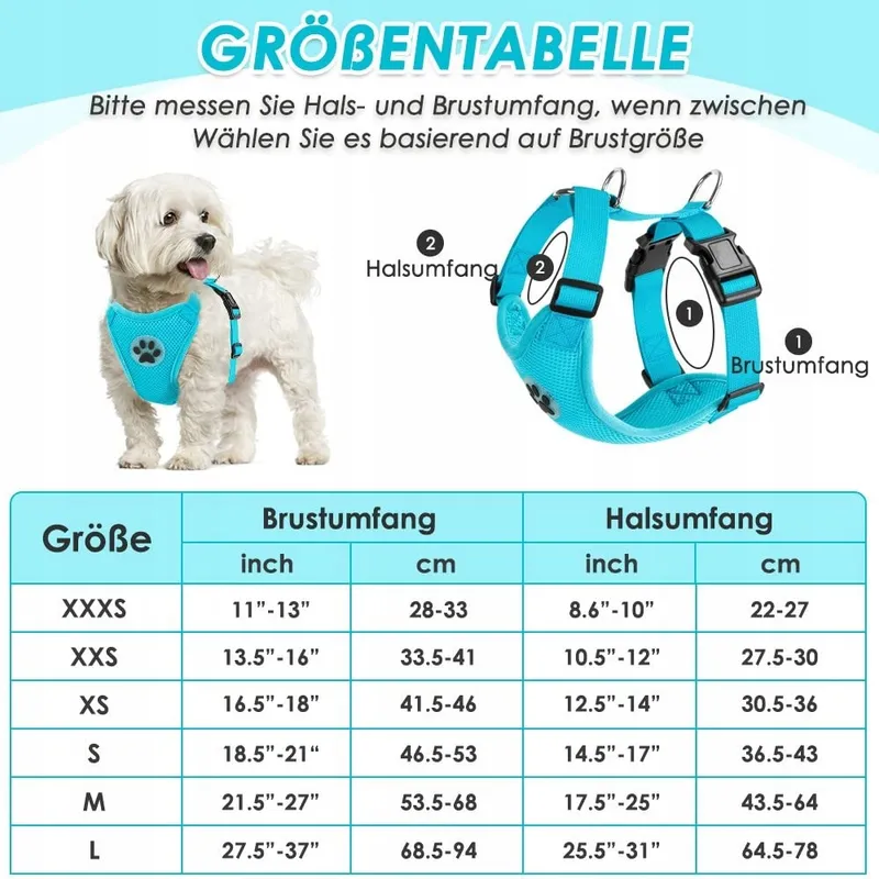SLOWTON Hondentuig Met Veiligheidsgordel Voor Auto XS Blauw — foto 6
