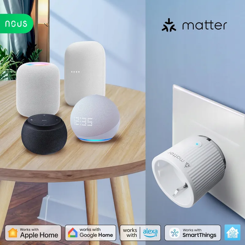NOUS Matter Slim Stopcontact 16A 3840W Alexa Google Home — foto 4