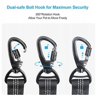 NEWANER 2 Stuks Autogordel Hond 3-in-1 Elastische Demper — miniatuur 3