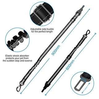 NEWANER 2 Stuks Autogordel Hond 3-in-1 Elastische Demper — miniatuur 4