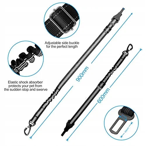 NEWANER 2 Stuks Autogordel Hond 3-in-1 Elastische Demper — foto 4