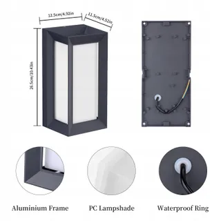 KLIGHTEN Moderne Buitenlamp E27 IP65 60W Zonder Lamp Antraciet — miniatuur 4