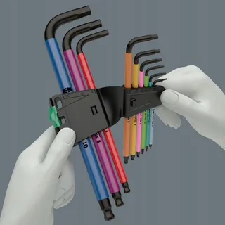 WERA Hex-Plus Inbussleutelset 9-delig Metrisch Meerkleurig — miniatuur 9