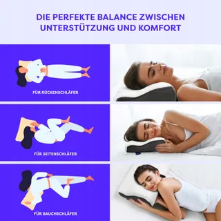 WOLKENFELD Orthopedisch Kussen Memory Foam Ergonomisch — miniatuur 4
