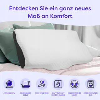 WOLKENFELD Orthopedisch Kussen Memory Foam Ergonomisch — miniatuur 3
