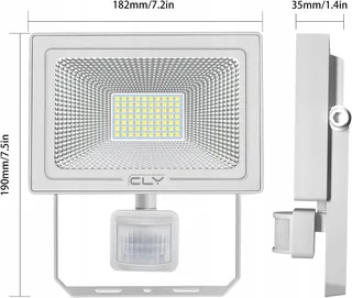 CLY 60W LED Schijnwerper Bewegingsmelder 5200LM 6500K IP66 — miniatuur 7