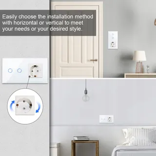 CNBINGO Smart Touchschakelaar Stopcontact Schuko Wit WiFi Alexa — miniatuur 5